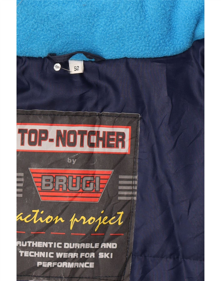 Brugi Herren-Skijacke mit Kapuze, IT 52 XL, marineblaues Colourblock-Polyamid