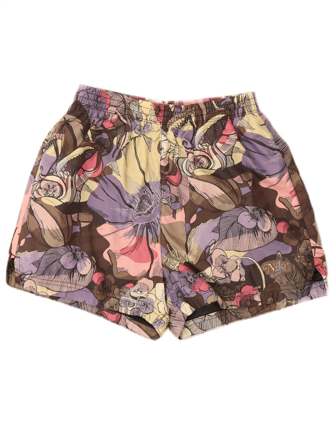 NIKE Damen-Sportshorts UK 4 XS Mehrfarbiges Blumenmuster aus Polyester