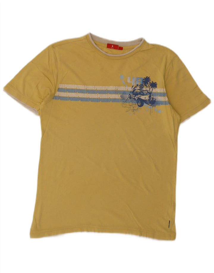 Puma Herren Grafik T-Shirt Top Small Gelb