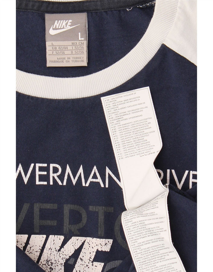 NIKE Herren-T-Shirt mit Grafik, groß, marineblau, Colourblock-Baumwolle