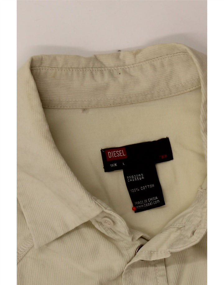 Diesel Herren Cordhemd Große Beige Baumwolle