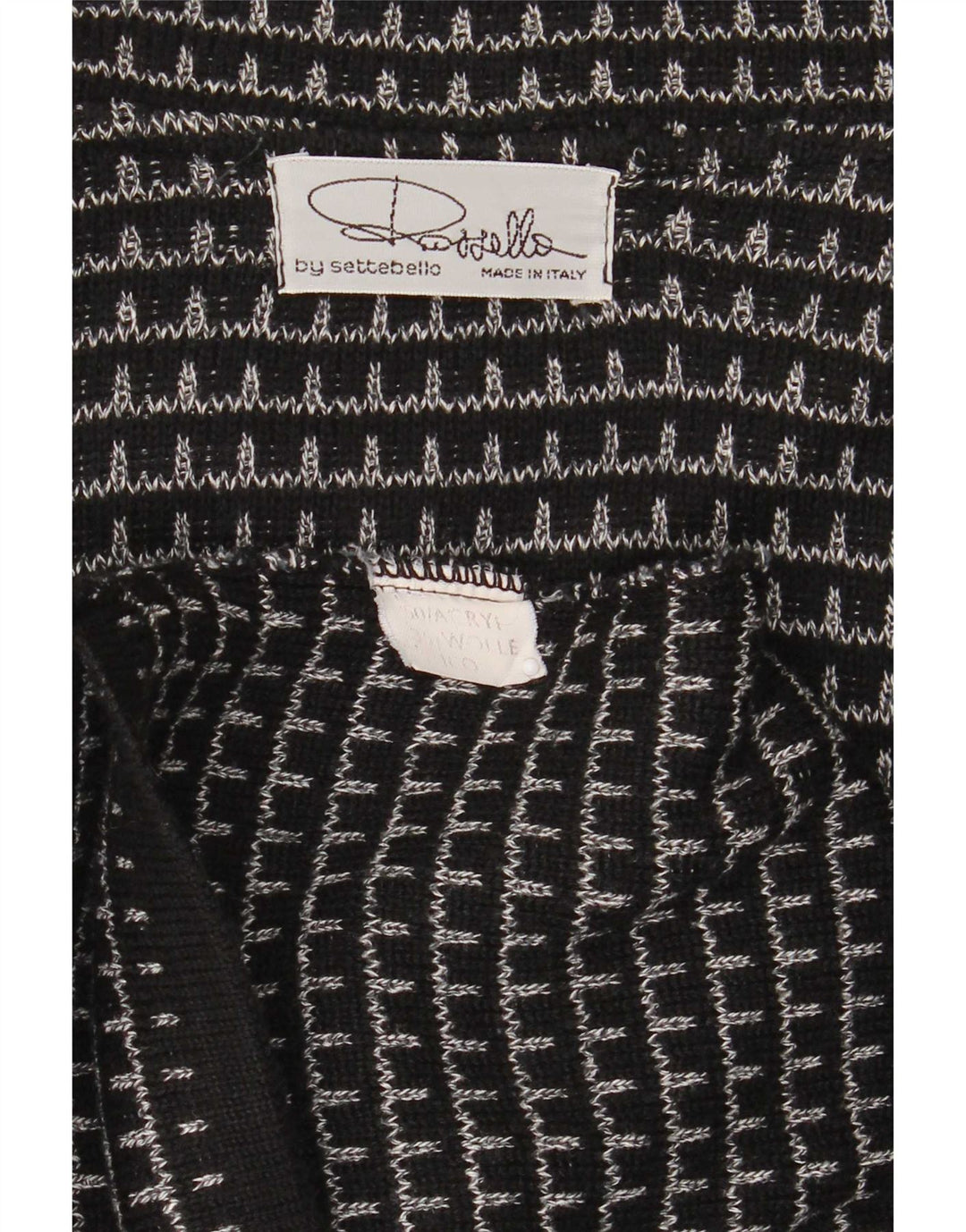 Settebello Herren-Strickjacke XL, schwarz kariert, Acryl