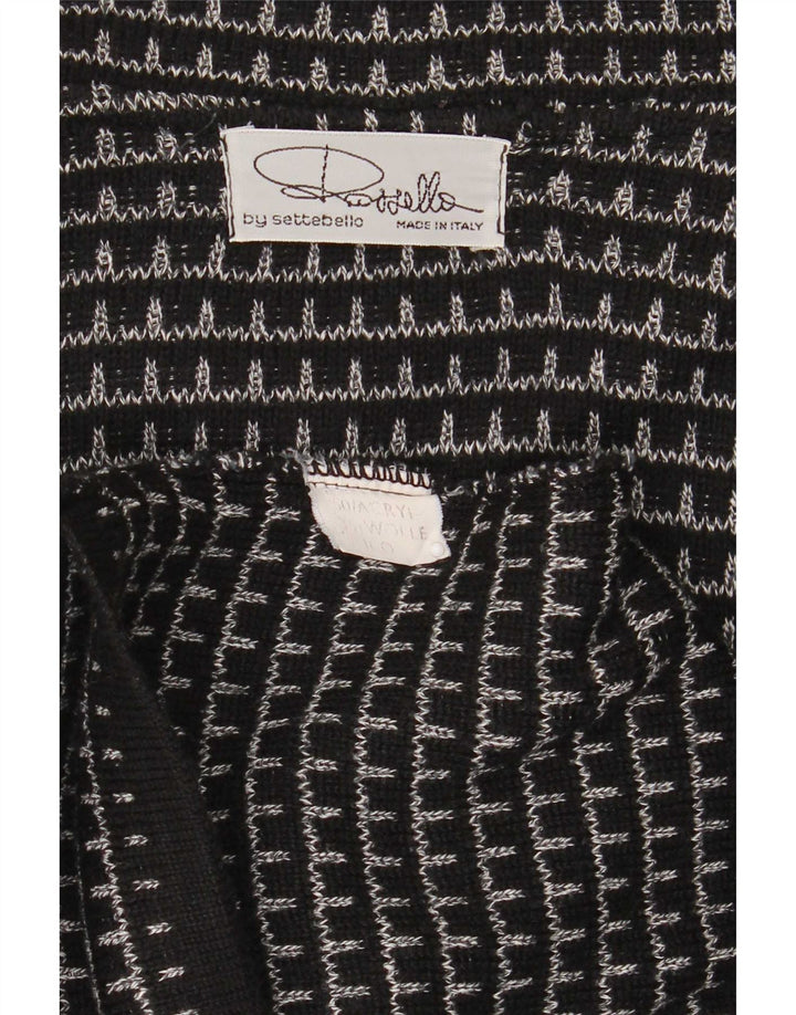 Settebello Herren-Strickjacke XL, schwarz kariert, Acryl
