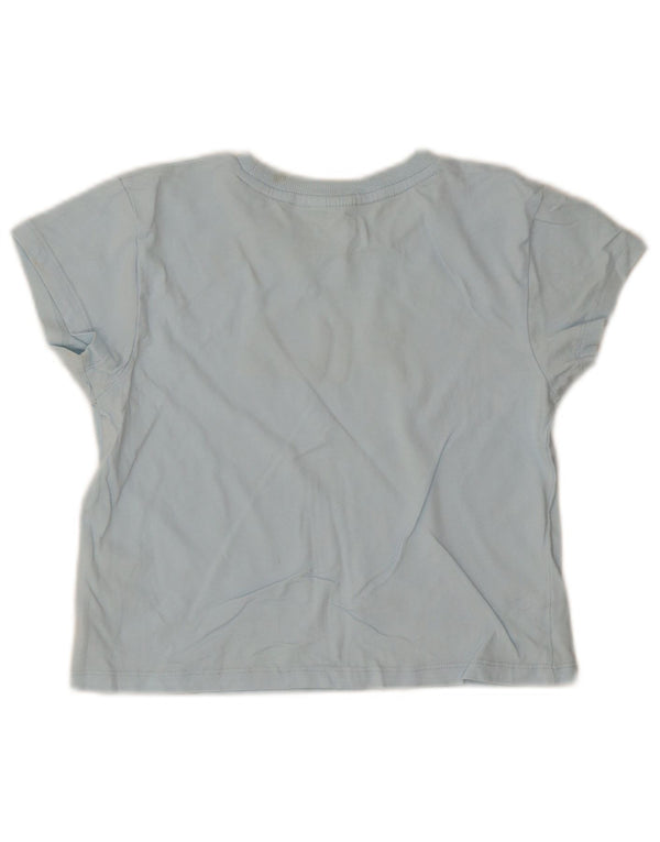 Fila Girls Crop Graphic T-Shirt Top 9-10 Years Blue Cotton