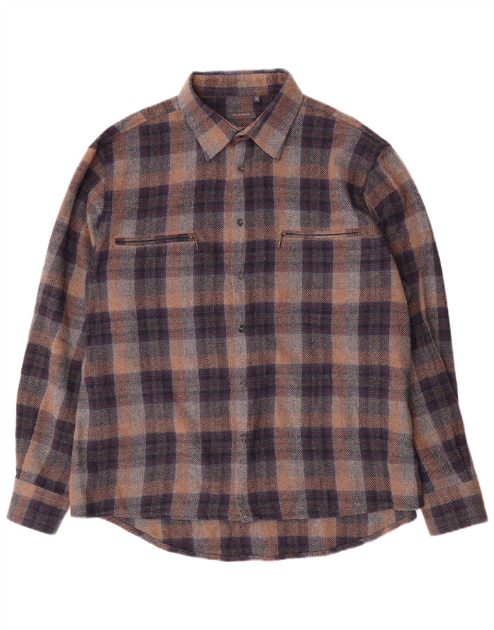 SEA BARRIER Herren-Overshirt-Hemd XL, grau kariert, Acryl