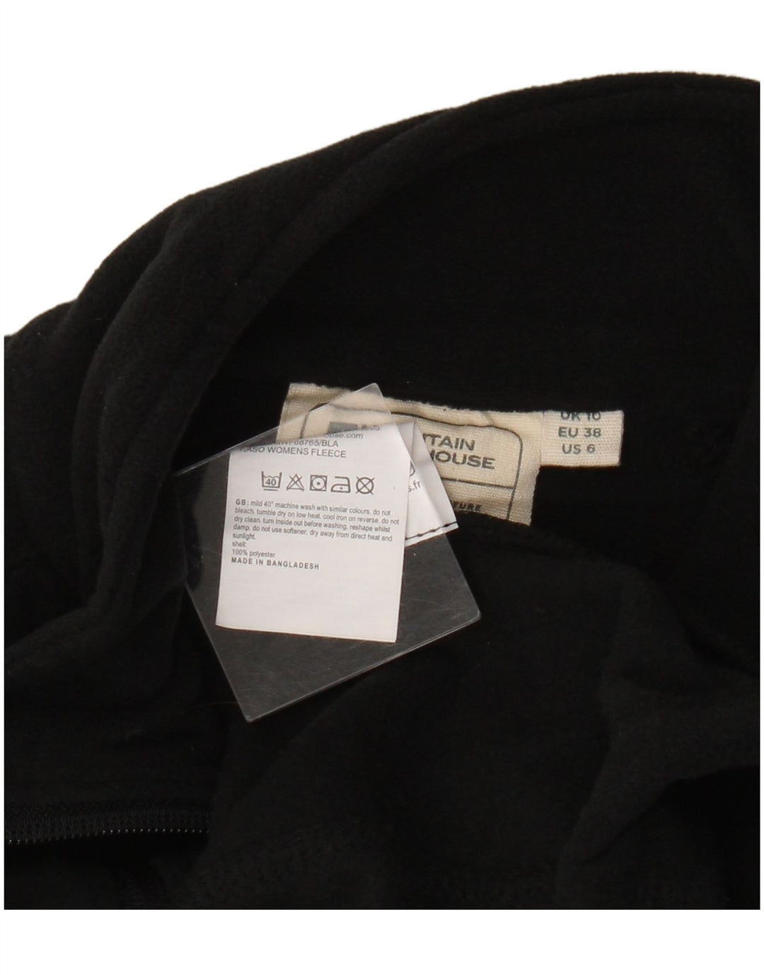 Mountain Warehouse Crop-Fleecejacke für Damen, UK 10, Größe S, Schwarz, Polyester