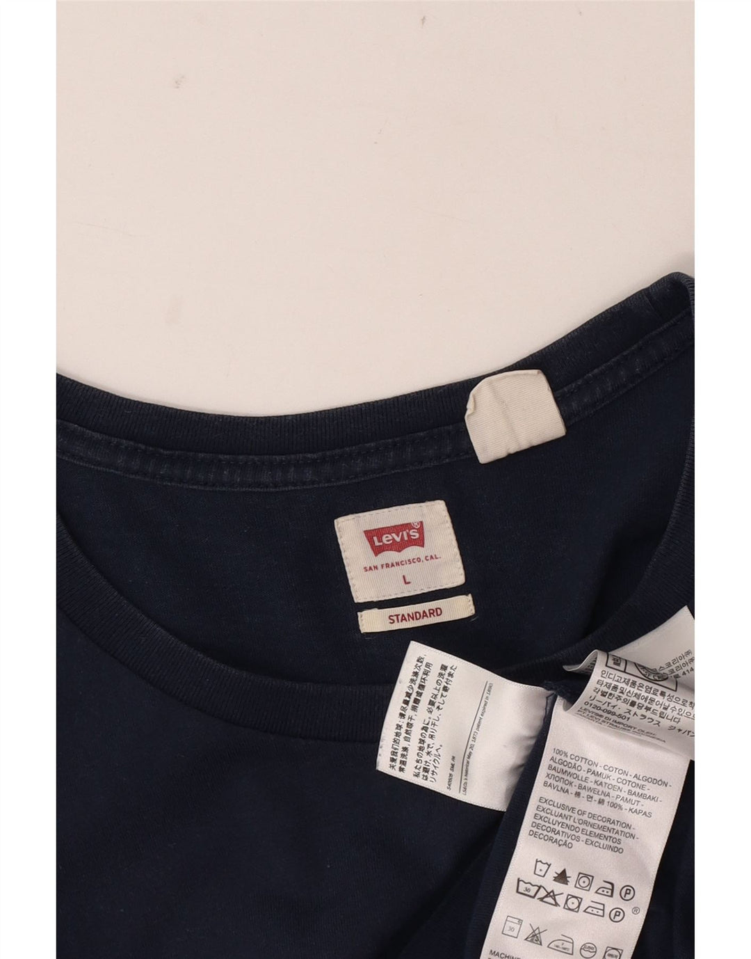 Levi's Herren Standard T-Shirt Top Large Marineblau Baumwolle