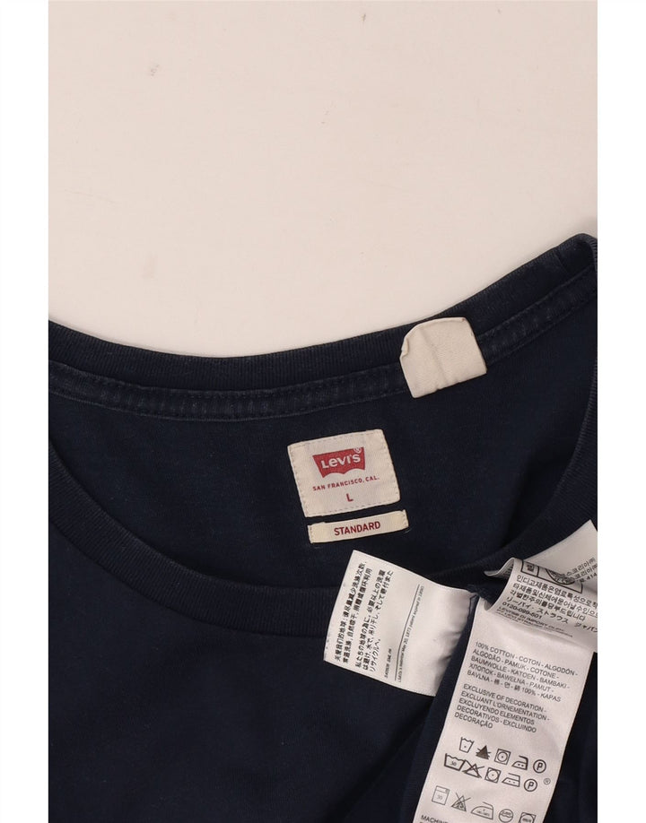 Levi's Herren Standard T-Shirt Top Large Marineblau Baumwolle