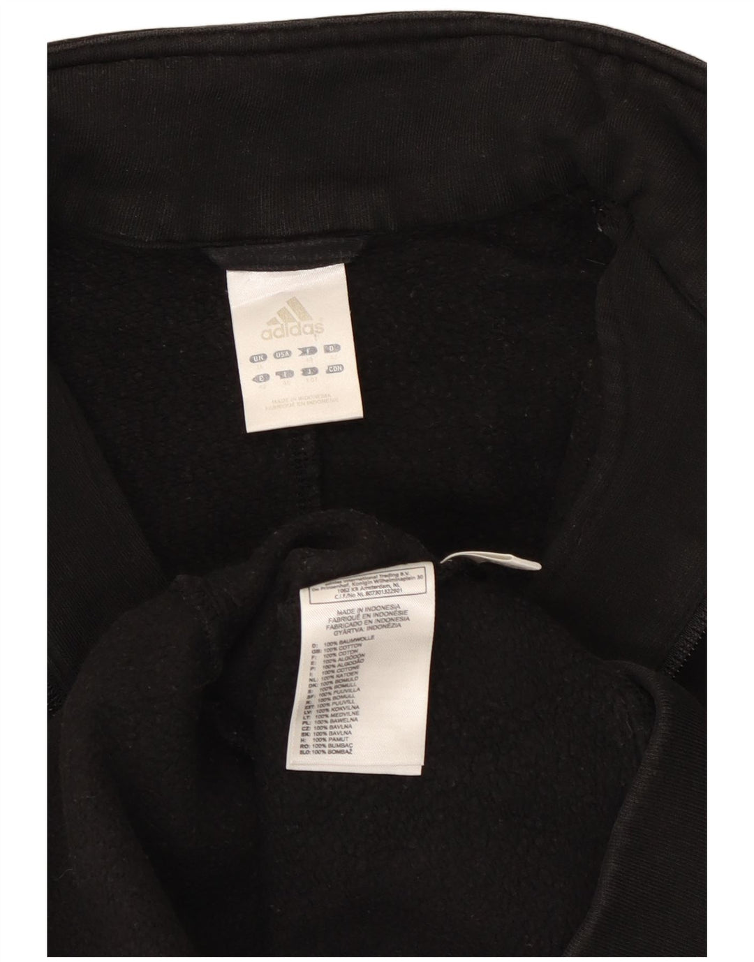 Adidas Damen Trainingsanzug Top Jacke UK 16 Large Schwarz Baumwolle