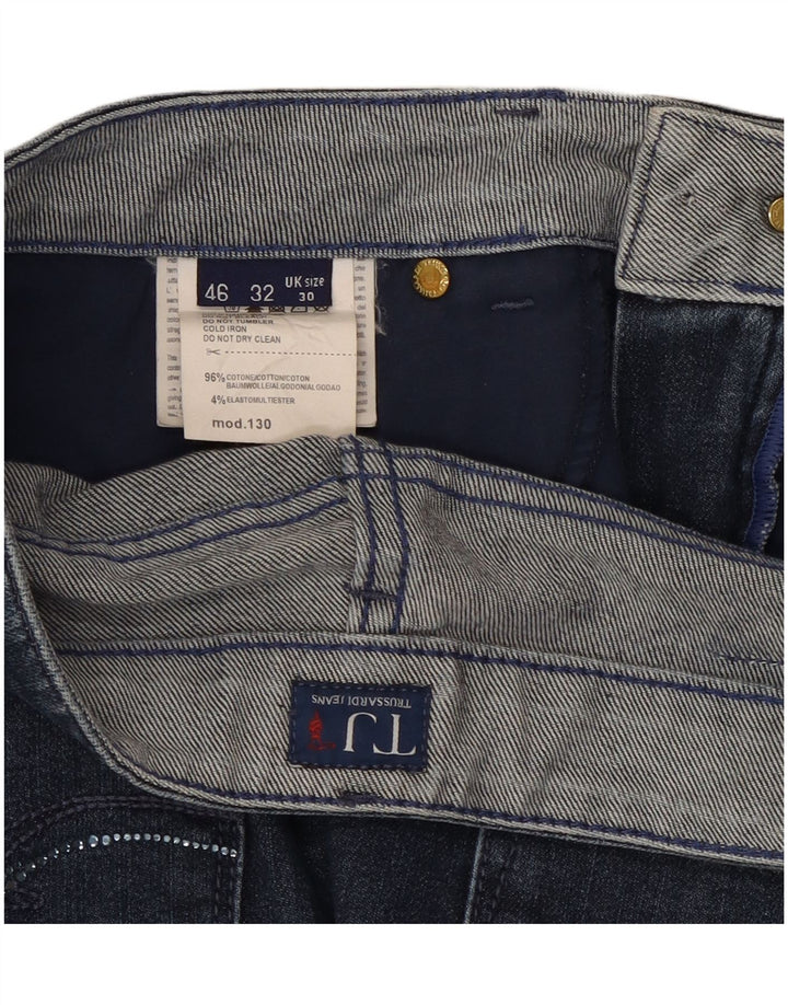 Trussardi Damen Straight Jeans W30 L30 Blaue Baumwolle