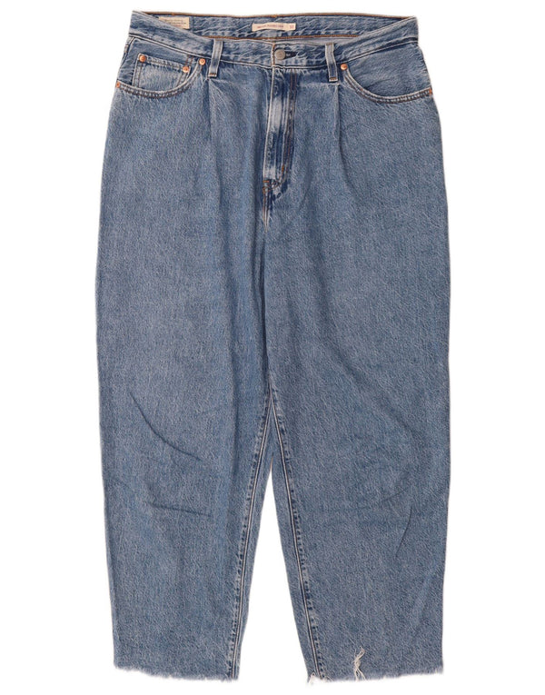 Levi's Womens Ribcage Cropped Jeans W32 L27 Blue Cotton