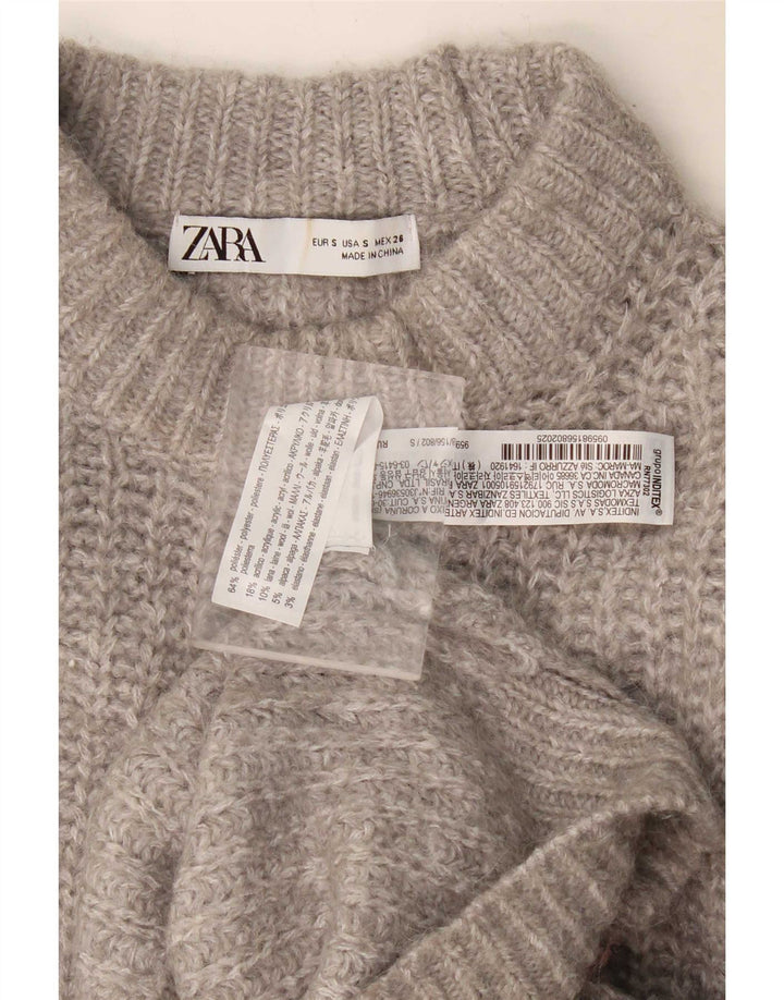 Zara Damen-Pullover mit Rollkragen, übergroß, Gr. 10, Größe S, Grau, Polyester