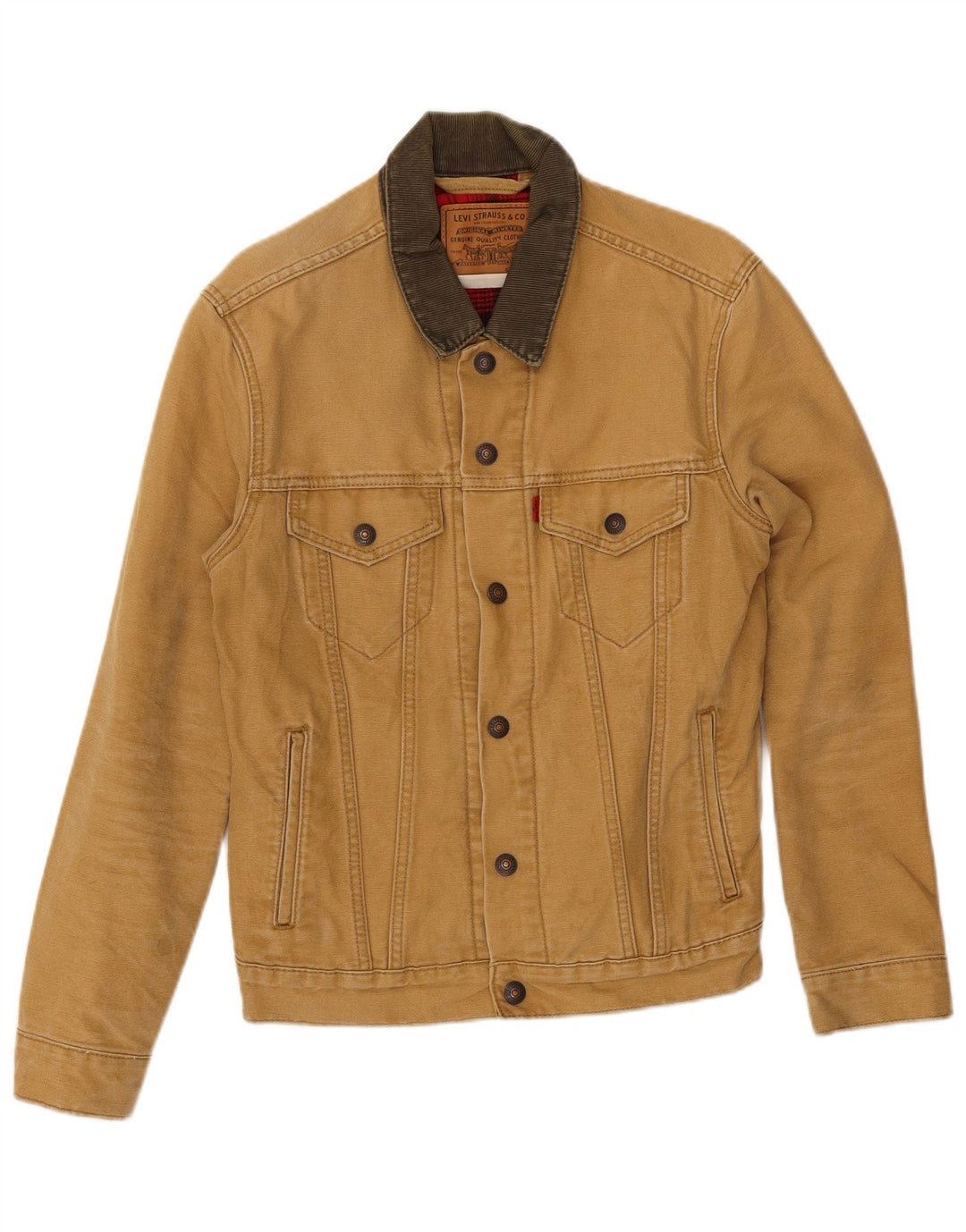Levi's Herren Bomberjacke UK 36 Small Beige Colourblock Baumwolle