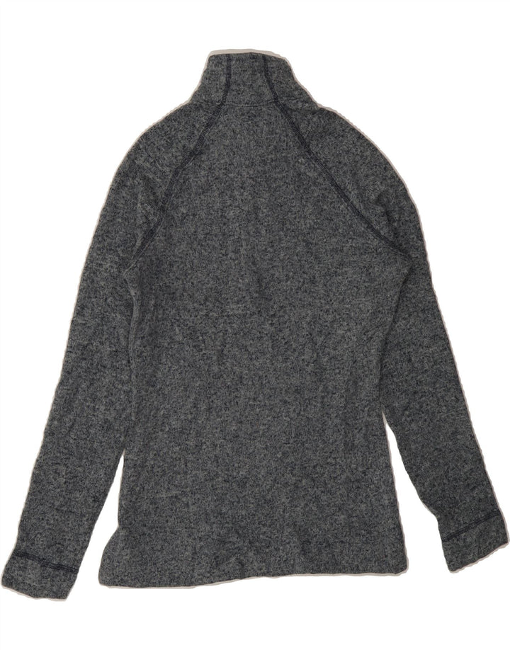 CHAMPION Womens Zip Neck Jumper Sweater UK 10 Small Blue Flecked Polyester Vintage Champion and Second-Hand Champion from Messina Hembry 