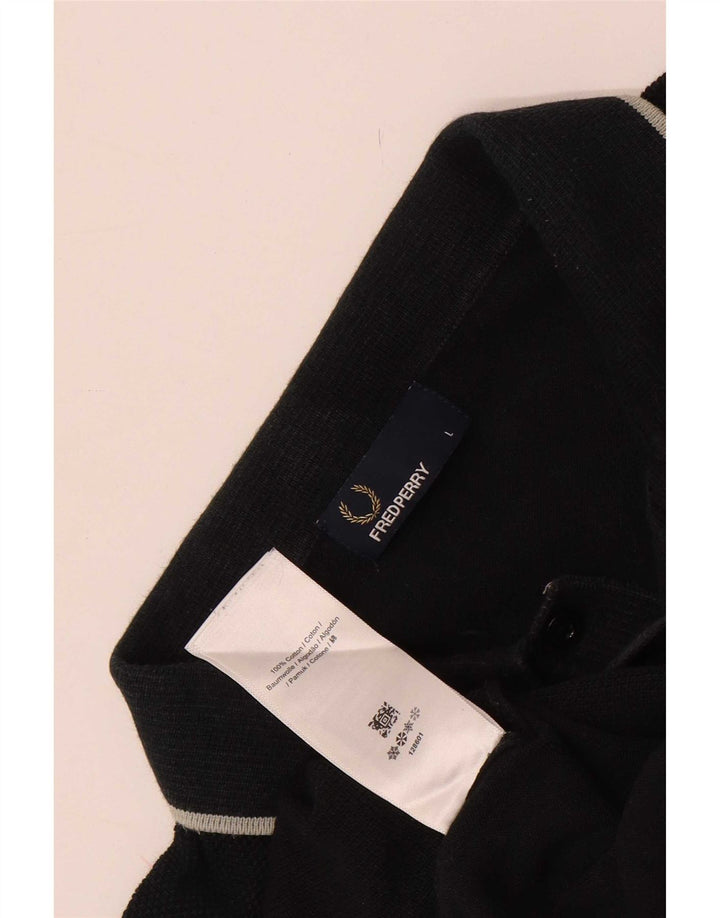 Fred Perry Herren-Poloshirt, große schwarze Baumwolle