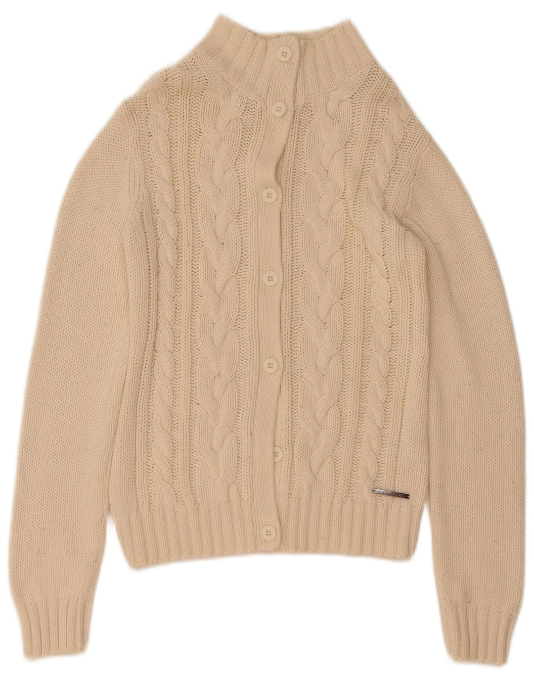 North Sails Damen-Cardigan-Pullover UK 12 Mittelweiße Baumwolle