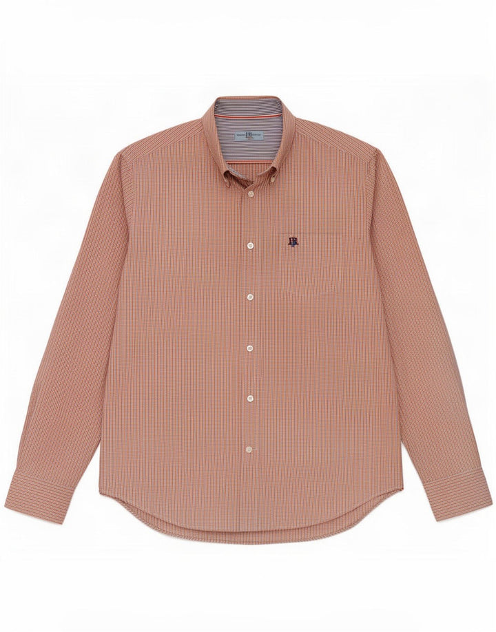 Harmont & Blaine Herrenhemd XL Orange Gingham Baumwolle