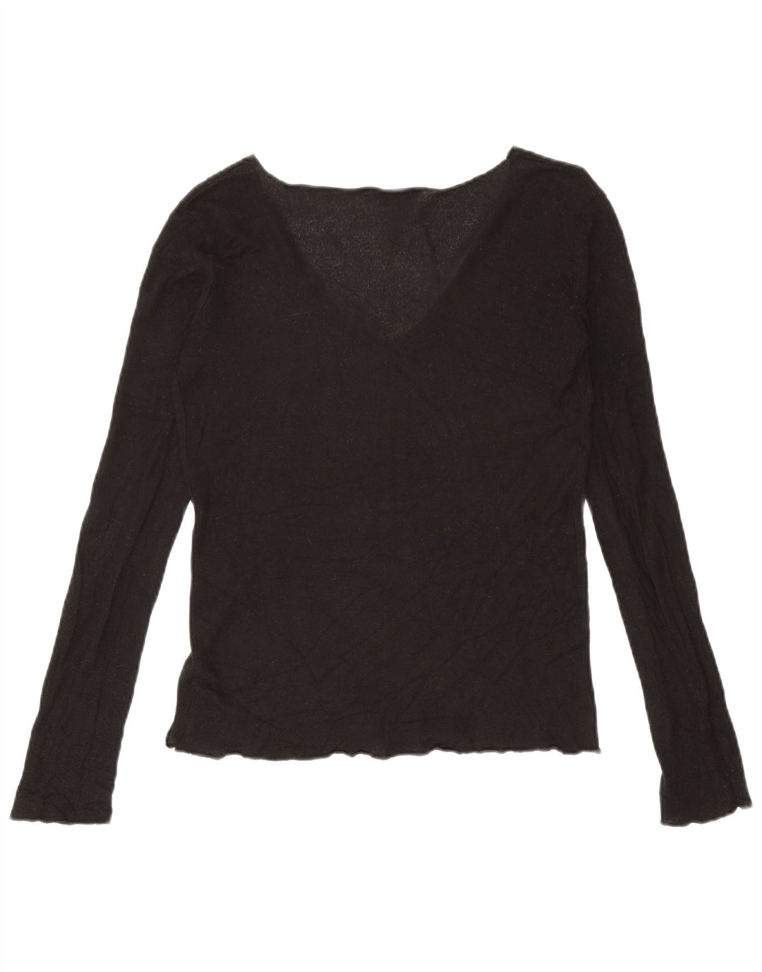 Zara Damen Top Langarm UK 10 Small Schwarz