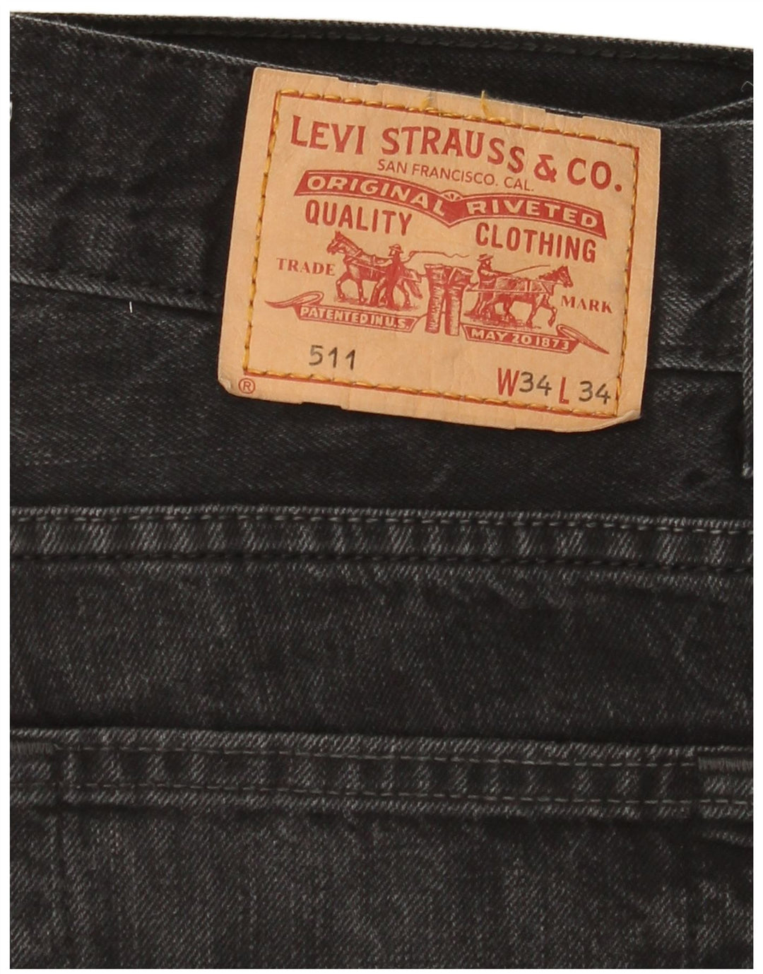 Levi's Herren 511 Slim Jeans W34 L34 Schwarze Baumwolle