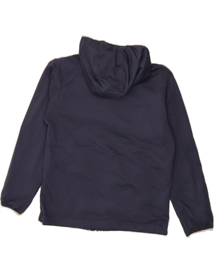 COLUMBIA Girls Hooded Reversible Jacket 7-8 Years Small Navy Blue Vintage Columbia and Second-Hand Columbia from Messina Hembry 
