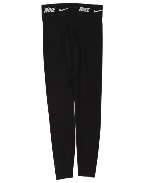 Nike Damen Graphic Slim Fit Leggings UK 6 XS Schwarz Baumwolle