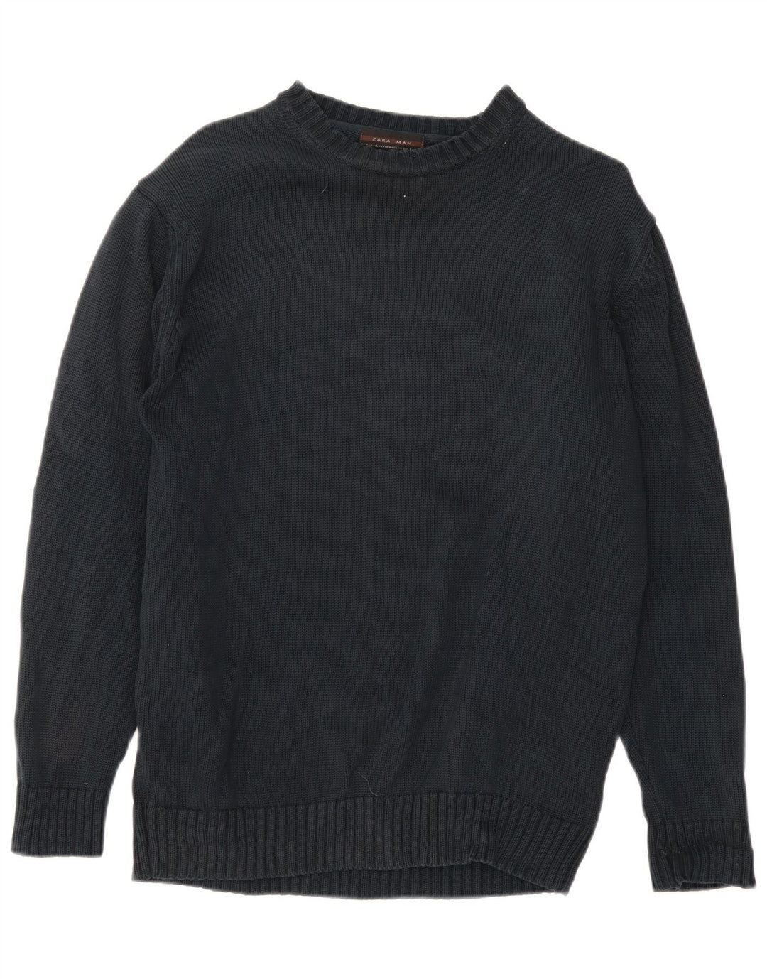 Zara Herren-Pullover mit Rundhalsausschnitt, XL, Schwarz