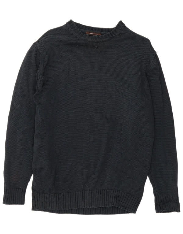 Zara Herren-Pullover mit Rundhalsausschnitt, XL, Schwarz
