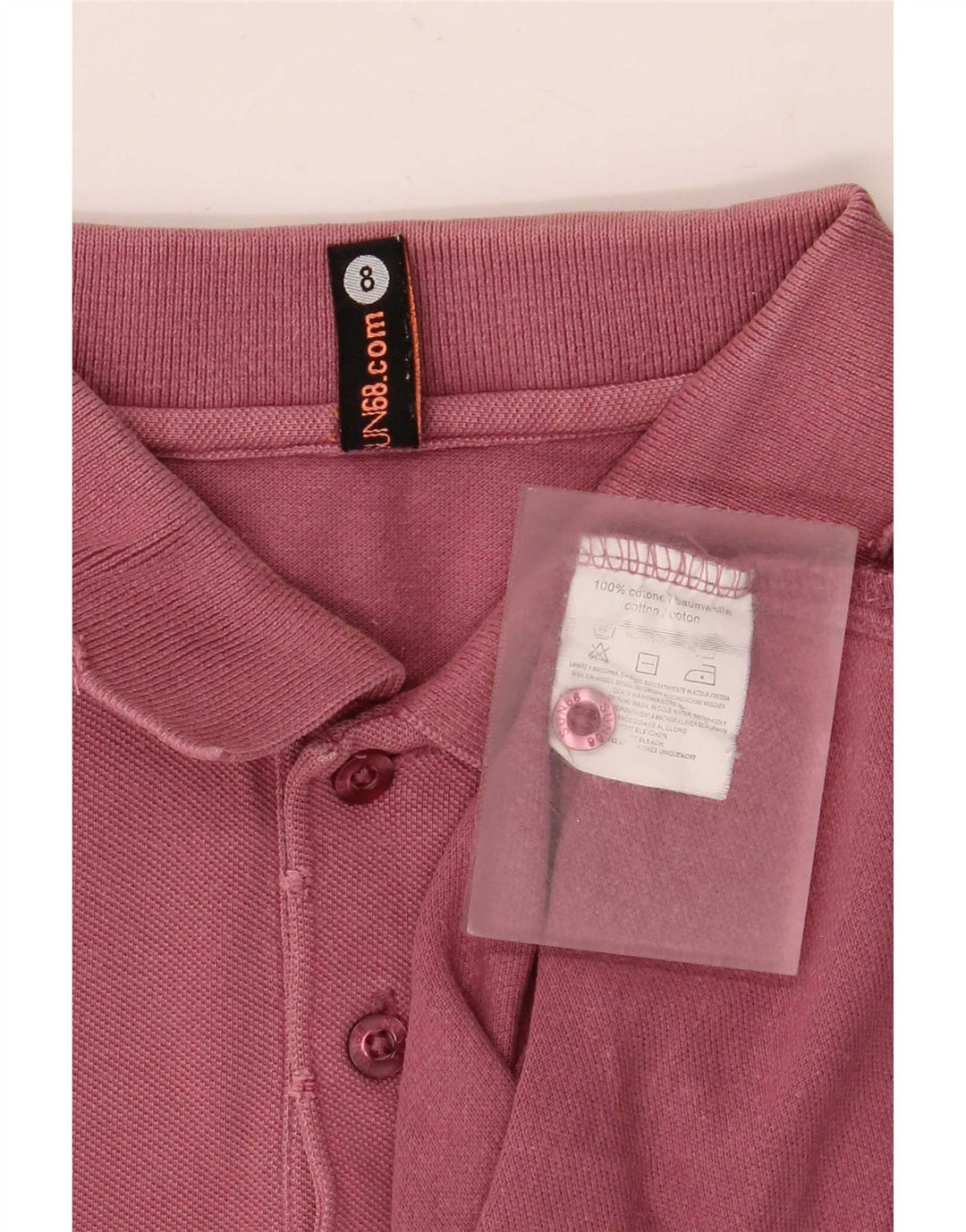 Sun68 Herren-Poloshirt, klein, Burgunderrot, Baumwolle