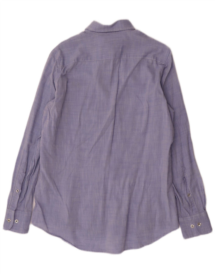 FRED PERRY Herren-Slim-Fit-Hemd, kleine blaue Baumwolle