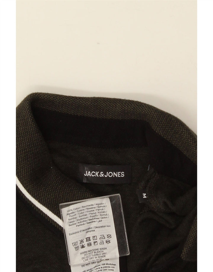 JACK & JONES Herren-Poloshirt aus mittelgrün gestreifter Baumwolle