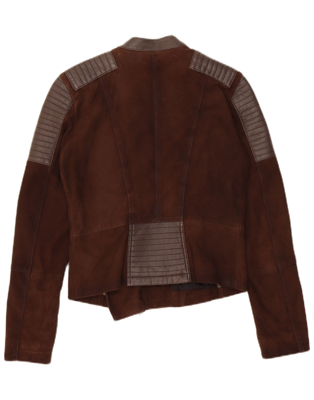 On Stage Damen-Bikerjacke aus Leder IT 38 XS Braunes Colourblock-Leder