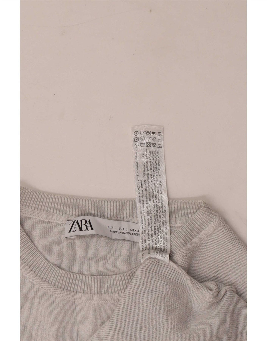 Zara Damen Crop Top UK 14 Große graue Viskose