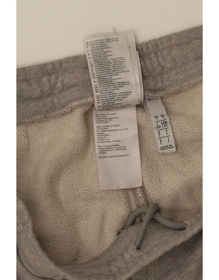 Adidas Herren Sport Shorts Große grau gestreifte Baumwolle