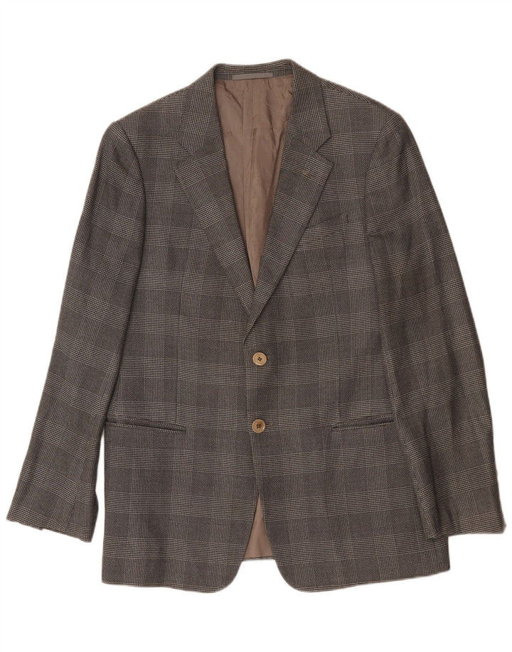 Armani Herren 2-Knopf-Blazerjacke UK 38 Mittelgrau kariert