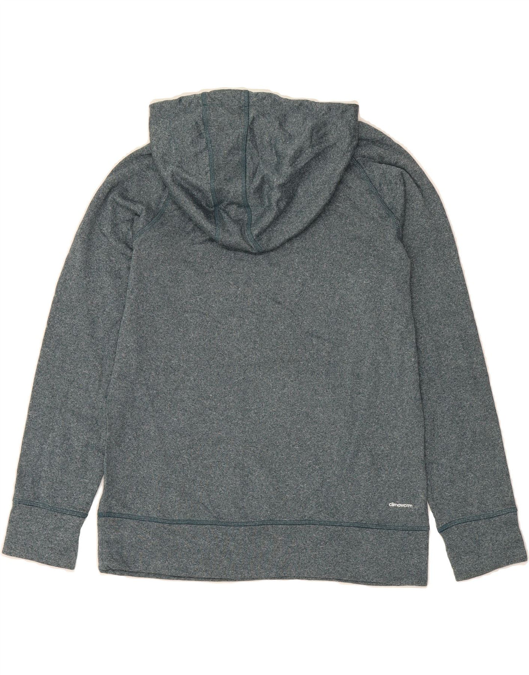 ADIDAS Womens Climawarm Hoodie Jumper UK 14 Medium Green Polyester Vintage Adidas and Second-Hand Adidas from Messina Hembry 