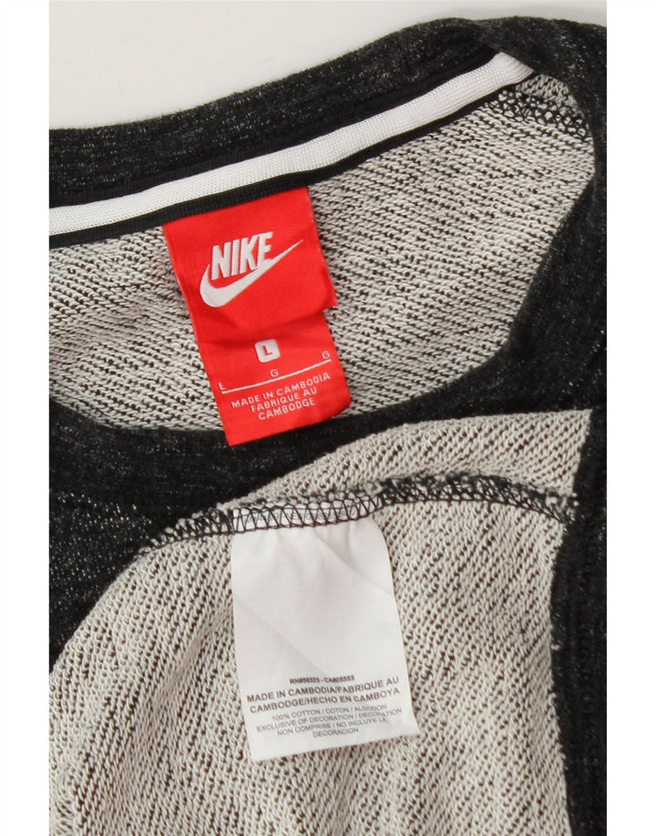 NIKE Womens Graphic Sweatshirt Jumper UK 16 Large Black Cotton Vintage Nike and Second-Hand Nike from Messina Hembry 