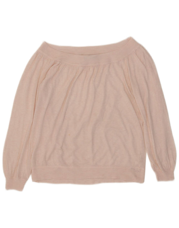 Zara Damen-Pullover mit U-Boot-Ausschnitt, UK 12, Mittelrosa, Acryl