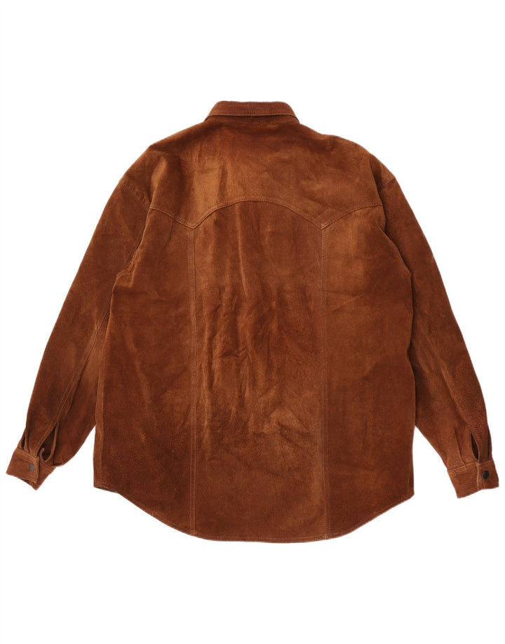 Censured Herren Wildlederhemd Mittelbraunes Leder