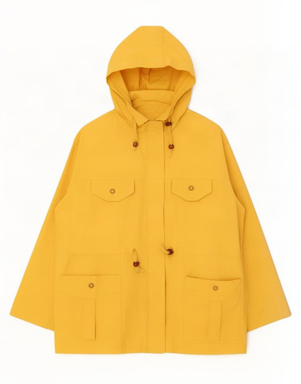 Vintage Damen-Utility-Jacke mit Kapuze, UK 20 2XL, gelbes Acryl