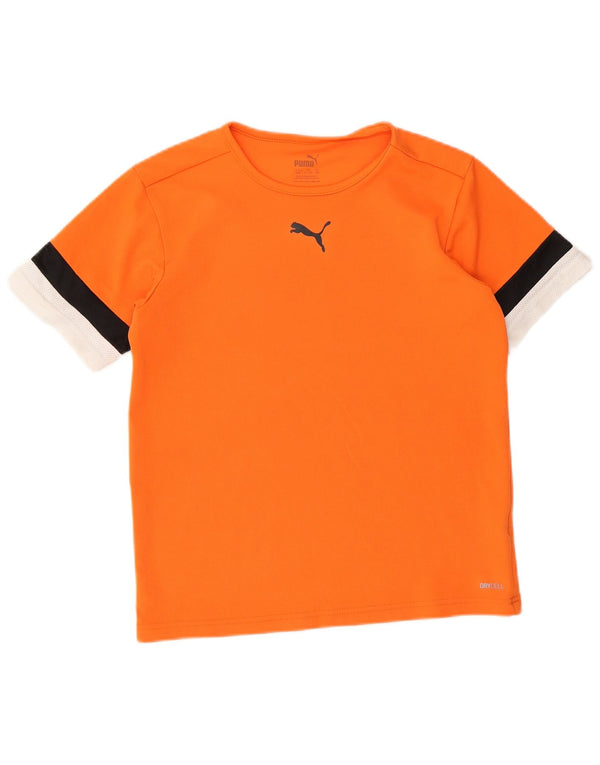 Puma T-Shirt für Jungen, 11–12 Jahre, orangefarbenes Colourblock-Polyester