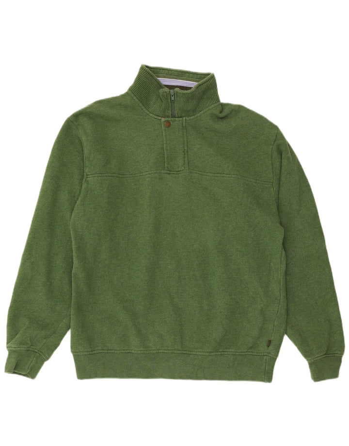 Orvis Herren-Sweatshirt mit 1/4-Reißverschluss, reguläre Passform, mittelgrüne Baumwolle