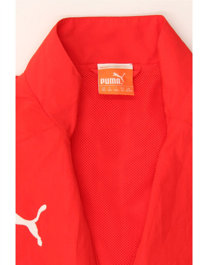 PUMA Boys Tracksuit Top Jacket 13-14 Years Red Colourblock Polyester Vintage Puma and Second-Hand Puma from Messina Hembry 