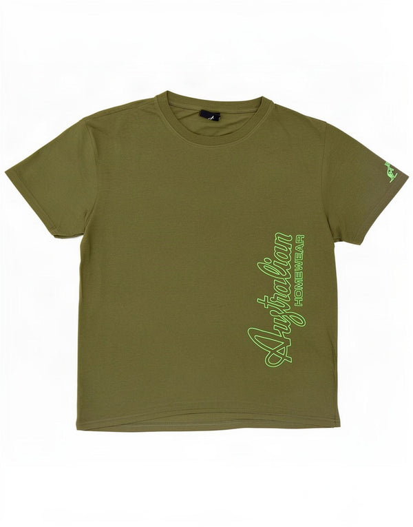 AUSTRALIAN L'ALPINA Mens Graphic T-Shirt Top Large Khaki Cotton
