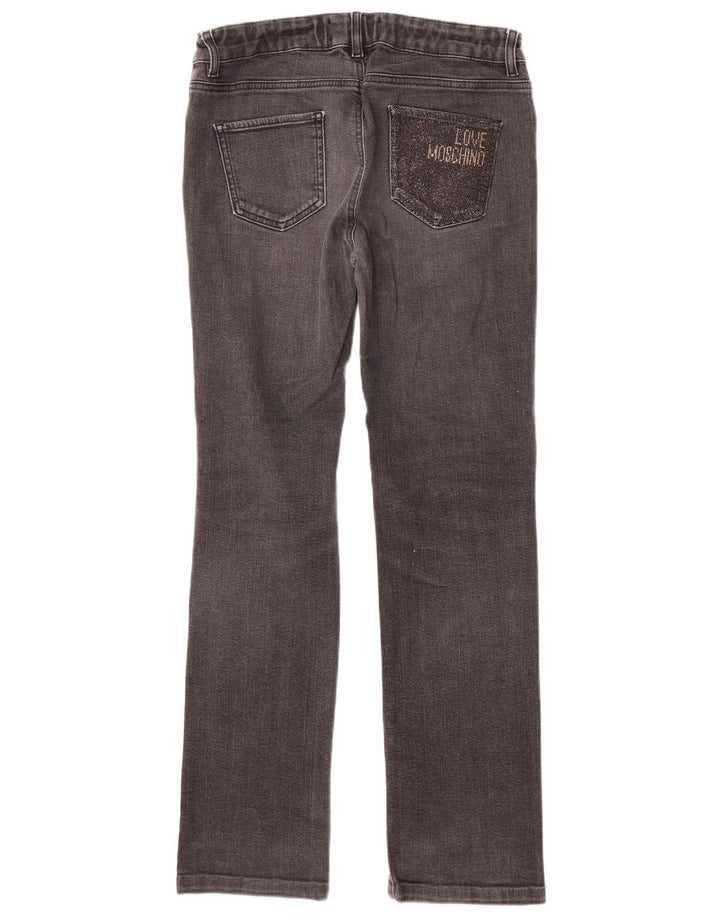 MOSCHINO Damen Straight Jeans W30 L31 Schwarze Baumwolle