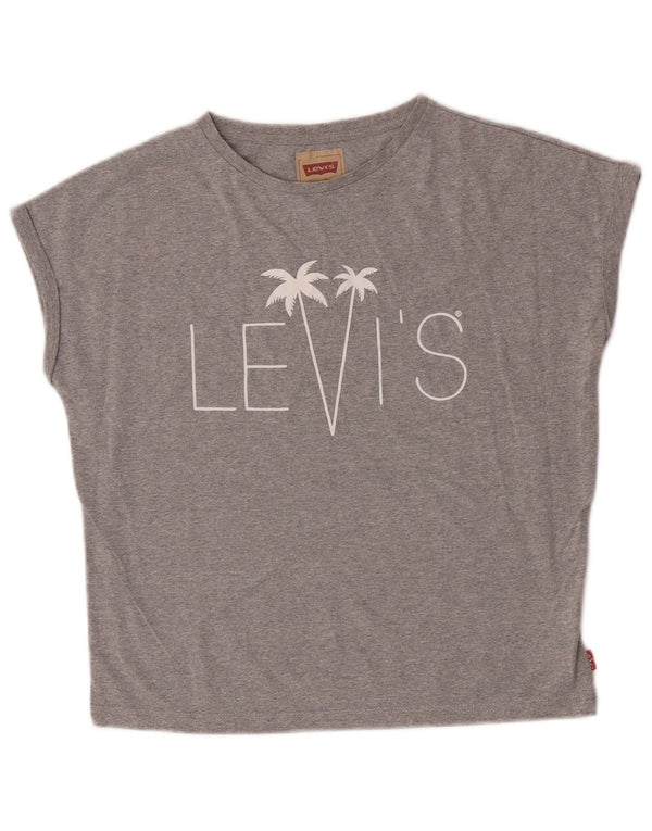 Levi's Mädchen-T-Shirt mit Grafik, 13–14 Jahre, graues Polyester