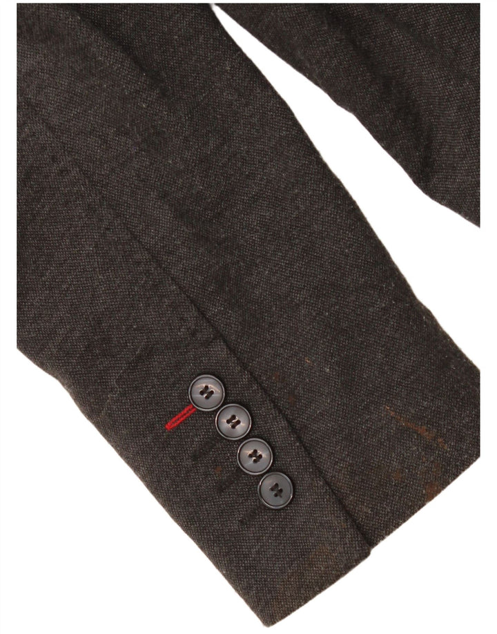 Zara Herren-Blazer mit 2 Knöpfen, EU 48, mittelgraues Polyester