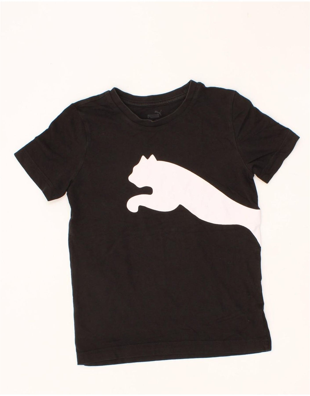 PUMA Boys Graphic T-Shirt Top 9-10 Years Medium Black Vintage Puma and Second-Hand Puma from Messina Hembry 