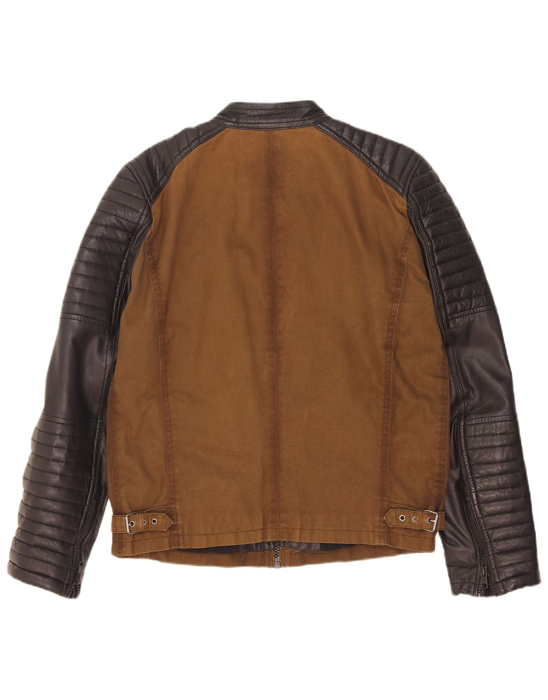 Freaky Nation Herren-Racer-Jacke, UK 38, mittelbraun, Farbblock