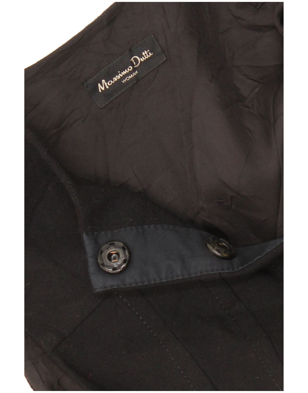 Massimo Dutti Damen Ärmelloses A-Linien-Kleid EU 38 Kleine schwarze Wolle