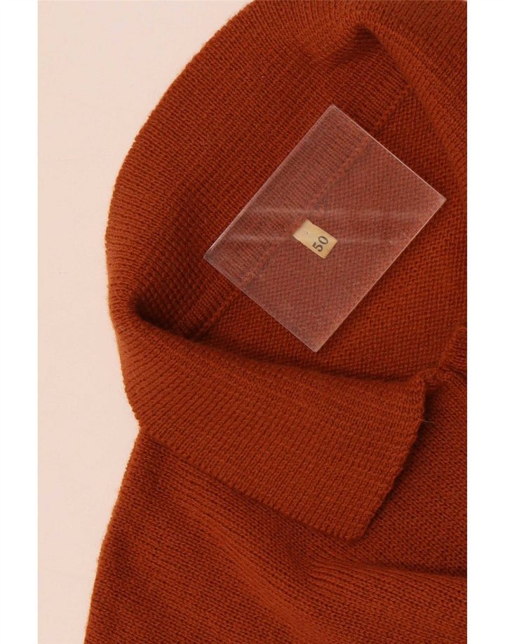 Vintage Herren Rollkragenpullover IT 50 Mittelbraun gestreift